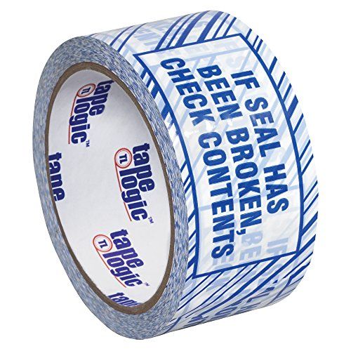  Tape Logic T905ST026PK Security Tape, Legend If Seal Has Been..., 110 yds Length x 3 Width, 2.5 mil Thick, Blue on White (Case of 6)