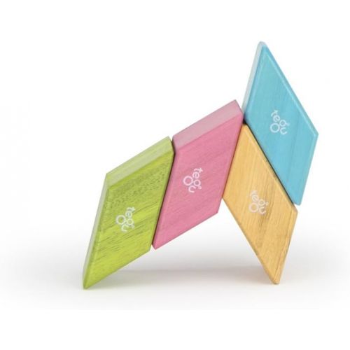  Visit the Tegu Store 4 piece Tegu Magnetic Wooden Block Parallelograms Set - Tints