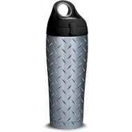 Visit the Tervis Store Tervis Diamond Plate Stainless Steel Insulated Tumbler with Black with Gray Lid, 24oz Water Bottle, Silver