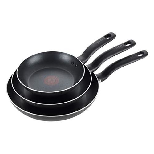 테팔 [아마존베스트]T-fal B363S3 Specialty Nonstick 3 PC Fry Pan Cookware Set, 3-Pack, Black