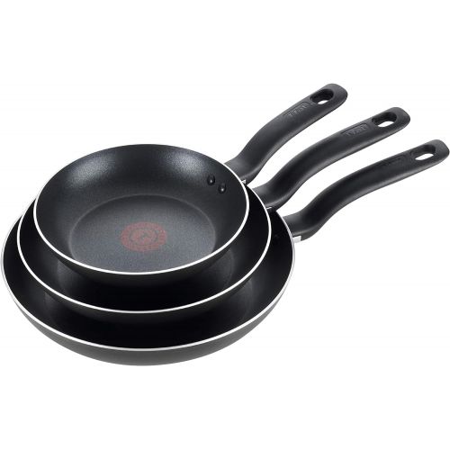 테팔 [아마존베스트]T-fal B363S3 Specialty Nonstick 3 PC Fry Pan Cookware Set, 3-Pack, Black