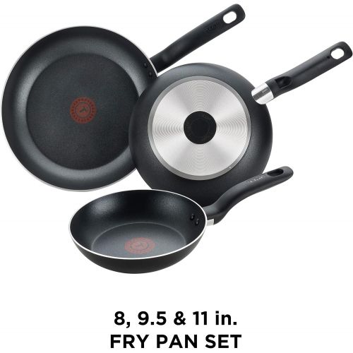 테팔 [아마존베스트]T-fal B363S3 Specialty Nonstick 3 PC Fry Pan Cookware Set, 3-Pack, Black