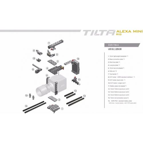  Tilta TILTA ARRI ALEXA MINI ESR-T06-A RIG 15mm lightweight baseplate Battery plate