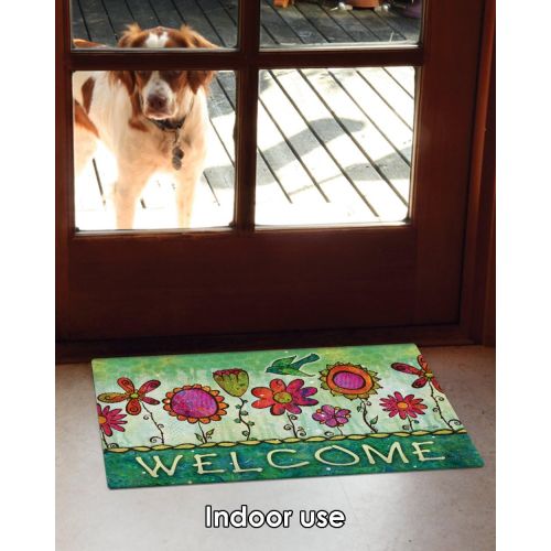  Visit the Toland Home Garden Store Toland Home Garden Groovy Blooms 18 x 30 Inch Decorative Flower Floor Mat Floral Welcome Doormat