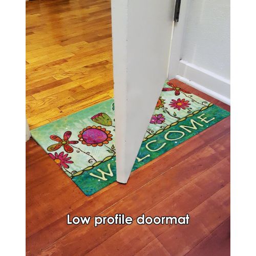  Visit the Toland Home Garden Store Toland Home Garden Groovy Blooms 18 x 30 Inch Decorative Flower Floor Mat Floral Welcome Doormat