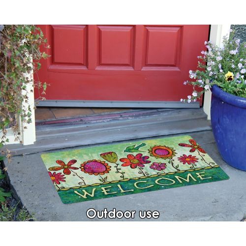  Visit the Toland Home Garden Store Toland Home Garden Groovy Blooms 18 x 30 Inch Decorative Flower Floor Mat Floral Welcome Doormat