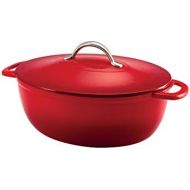 Tramontina 80131029DS Enameled Cast Iron, Gradated Red 6.5-Quart Covered Oval Dutch Oven