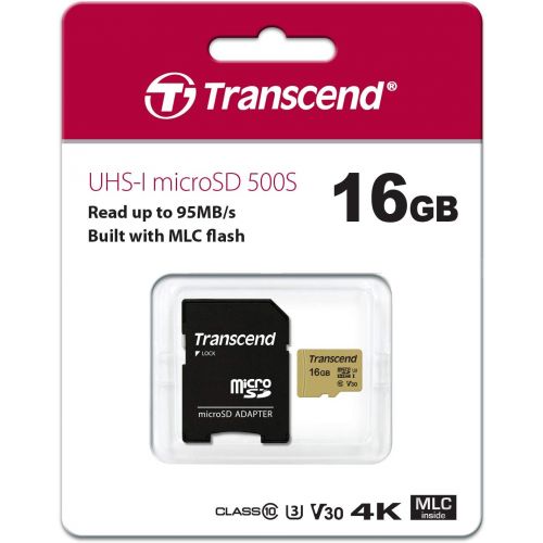  Transcend TS128GUSD500S 128GB UHS-I U3 MicroSD Memory Card with Adapter