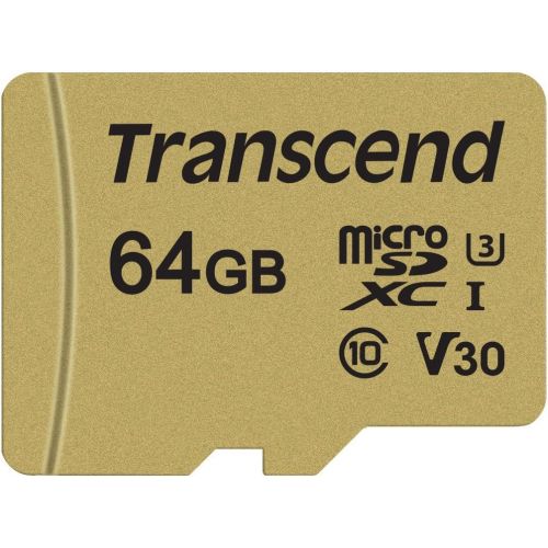  Transcend TS128GUSD500S 128GB UHS-I U3 MicroSD Memory Card with Adapter