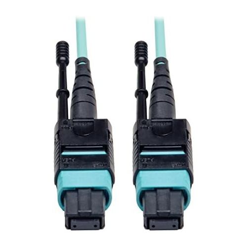  Tripp Lite MTP  MPO Patch Cable 12 Fiber,40GbE, 40GBASE-SR4,OM3 Plenum-rated - Aqua, 1M (3-ft.)(N844-01M-12-P)