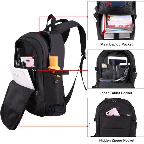  [아마존베스트]Tzowla College Laptop Backpack Water Resistant Anti-Theft Bag with USB Charging Port and Lock 14/15.6 Inch Computer Business Backpacks for Women Men School Student,Bookbag Casual Hiking T