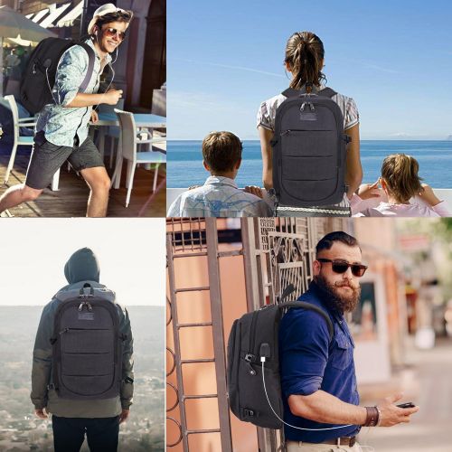  [아마존베스트]Tzowla College Laptop Backpack Water Resistant Anti-Theft Bag with USB Charging Port and Lock 14/15.6 Inch Computer Business Backpacks for Women Men School Student,Bookbag Casual Hiking T