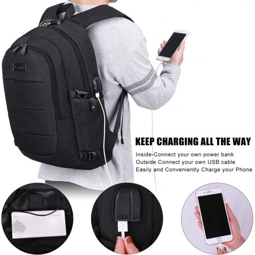  [아마존베스트]Tzowla College Laptop Backpack Water Resistant Anti-Theft Bag with USB Charging Port and Lock 14/15.6 Inch Computer Business Backpacks for Women Men School Student,Bookbag Casual Hiking T