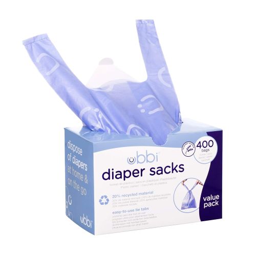  [아마존베스트]Ubbi Disposable Diaper Sacks, Lavender scented, Easy-To-Tie Tabs, Made with Recycled Material, To Use at Home or On-The-Go, 400 counts