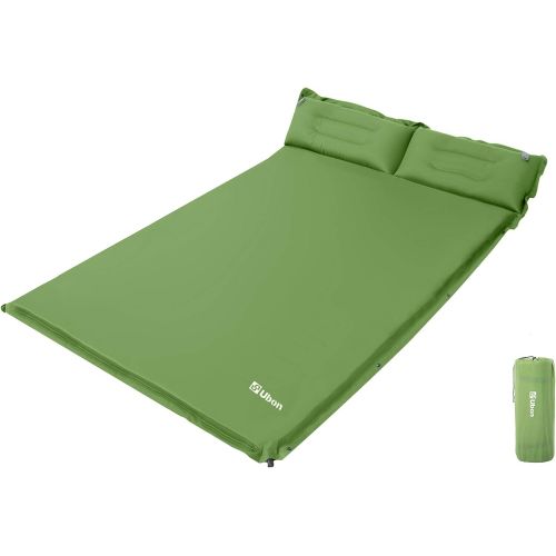  Wantdo Double Self-Inflating Sleeping Pad Attach Pillows Comfortable Mattress for Camping Hiking Backpacking Beach 2 Person