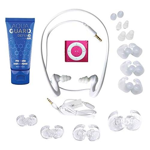  Underwater Audio- Waterproof iPod Shuffle, HydroActive Headphone Bundle (Hot Pink)