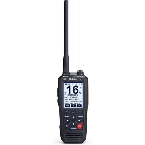  [아마존베스트]Uniden MHS335BT 6W Class D Floating Handheld VHF Marine Radio with Bluetooth, Text Message Directly to Other VHF Text Message Capable Radios, IPX8 Submersible Design