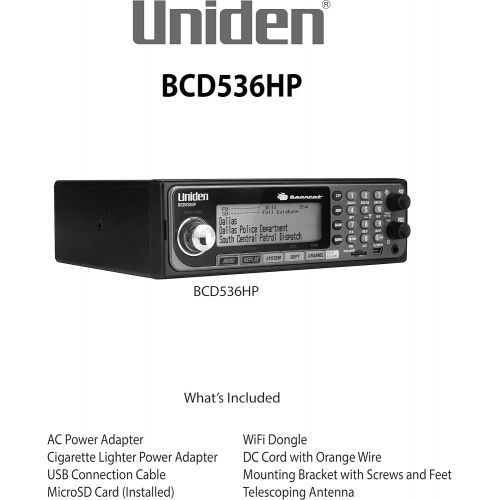  Uniden BCD536HP HomePatrol Series Digital Phase 2 BaseMobile Scanner with HPDB and Wi-Fi. Simple Programming, TrunkTracker V, S.A.M.E. EmergencyWeather Alert. Covers USA and Cana