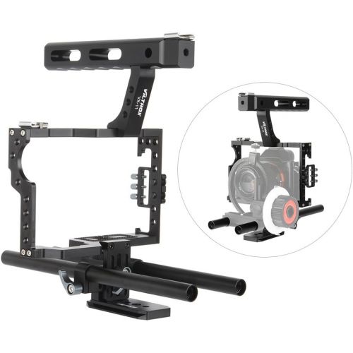  VILTROX Viltrox Video Cage Kit Stabilizer VX-11 Aluminum Alloy Film Movie Making System w 15mm Rail Rod + Top Handle for Panasonic GH5GH4 for Sony A7SA7A7RA7RIIA7SII ILDC Mirrorless