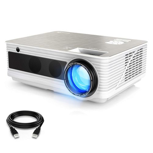  VIVIMAGE C580 4000 Lumens Movie Projector, Full HD 1080P Supported, Home Theater Projector Compatible iPhone, PC, DVD, Fire TV Stick, PS4, Xbox, HDMI Cable Included