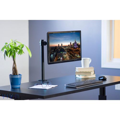 비보 [아마존베스트]VIVO Single LCD Monitor Desk Mount Stand Fully Adjustable/Tilt/Articulating for 1 Screen 13 to 27 (STAND-V001)