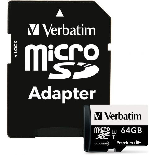  Verbatim 64GB PremiumPlus 533X microSDXC Memory Card with Adapter, UHS-I Class 10, 98742