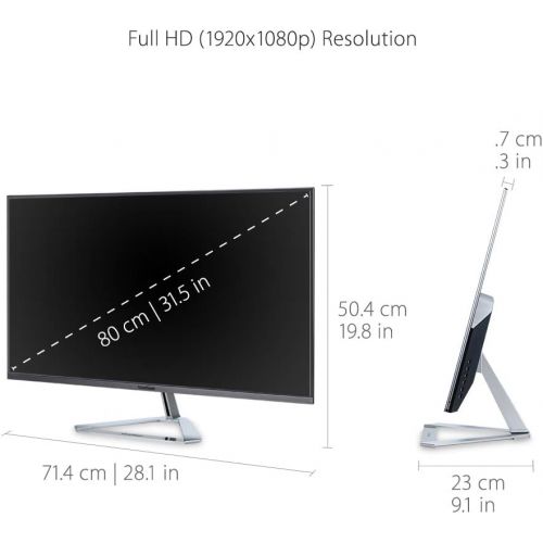  ViewSonic VX3276-MHD 32 Inch 1080p Frameless Widescreen IPS Monitor with HDMI and DisplayPort