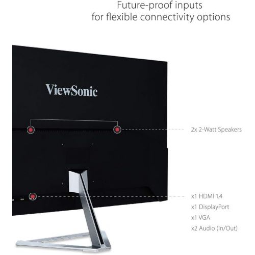  ViewSonic VX3276-MHD 32 Inch 1080p Frameless Widescreen IPS Monitor with HDMI and DisplayPort