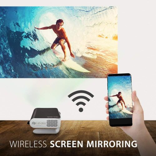  ViewSonic M1 Portable Projector with Dual Harman Kardon Speakers, HDMI, USB C and Built-in Battery