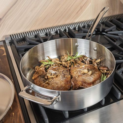  Viking Culinary Viking Professional 5-Ply Stainless Steel Saute Pan, 3.4 Quart