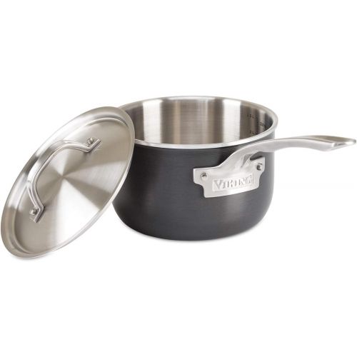  Viking Culinary Viking 5-Ply Hard Stainless Cookware Set with Hard Anodized Exterior, 10 Piece