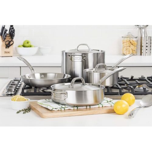  Viking Culinary Viking Professional 5-Ply Stainless Steel Cookware Set, 10 Piece