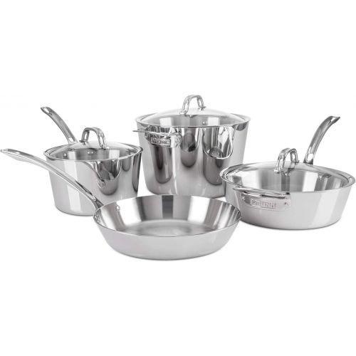  Viking Culinary Viking Contemporary 3-Ply Stainless Steel Cookware Set, 7 Piece