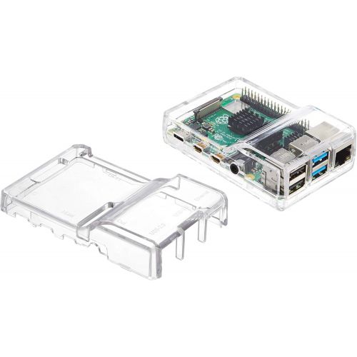  [아마존베스트]Vilros Clear Transparent Slim Compact Case for Raspberry Pi 4-Includes Sealed and Open Cover Options