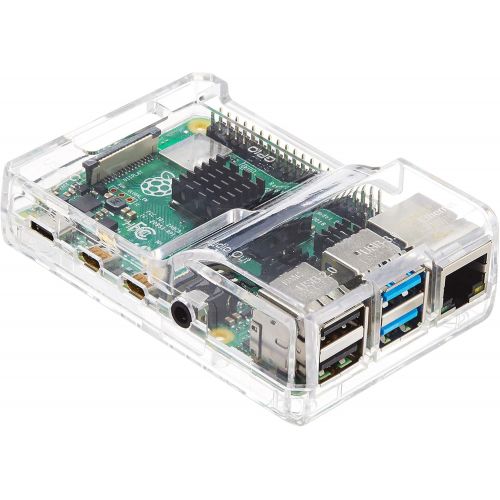  [아마존베스트]Vilros Clear Transparent Slim Compact Case for Raspberry Pi 4-Includes Sealed and Open Cover Options