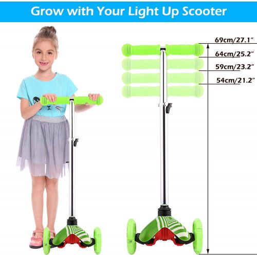  WeSkate Scooter Toddlers LED Wheels Lightweight- Mini Micro Scooters 3 Wheeler Adjustable Scooters Little Kids Age 3-6