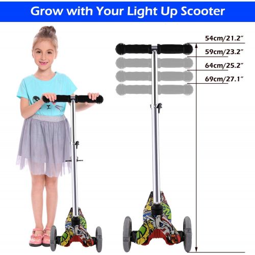 WeSkate Scooter Toddlers LED Wheels Lightweight- Mini Micro Scooters 3 Wheeler Adjustable Scooters Little Kids Age 3-6