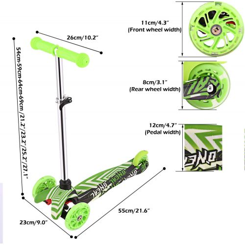  WeSkate Scooter Toddlers LED Wheels Lightweight- Mini Micro Scooters 3 Wheeler Adjustable Scooters Little Kids Age 3-6