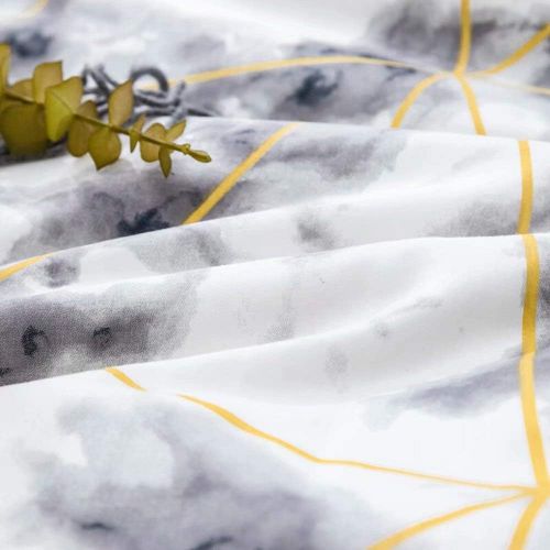  Visit the Wellboo Store Wellboo White Marble Bedding Sets Women White and Gold Duvet Cover Modern Triangle Marble Quilt Covers Girl White Twin Cotton Texture Bedding Geometric Gothic Bedding Covers Adult