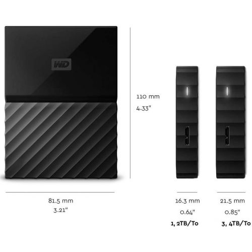  [아마존베스트]Western Digital WD 2TB My Passport for Mac Portable External Hard Drive, USB-C/USB-A - WDBLPG0020BBK-WESE