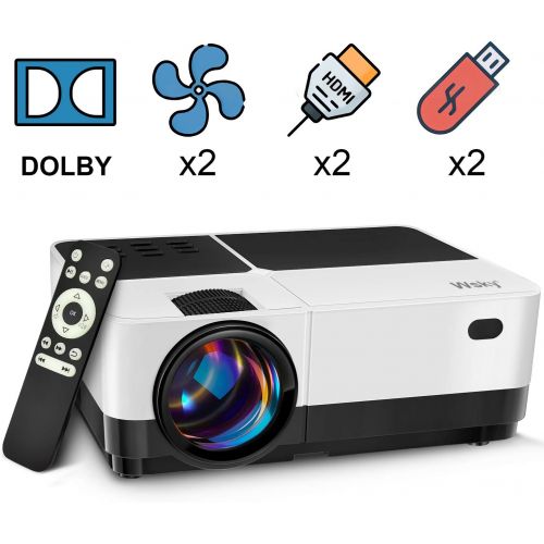  Wsky 2019 Newest LCD LED 2800 Lumens Portable Home Theater Video Projector, Support HD 1080P Best for Outdoor Movie Night, Family, Compatible with Phone, PS4, Xbox, HDMI, USB, SD