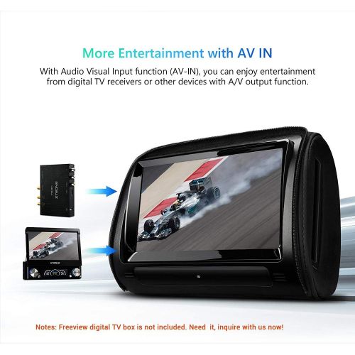  [아마존베스트]XTRONS 2 x 9 Inch Pair Car Headrest DVD Player HD Digital Adjustable Touch Screen 1080P Video Auto Games HDMI Version Black IR Headphones