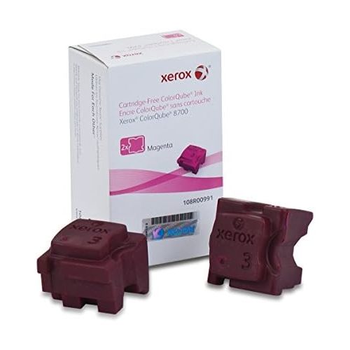  Genuine Xerox Magenta Solid Ink Sticks for the Xerox ColorQube 8700 (2 pcsBox), 108R00991