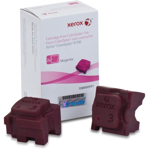  Genuine Xerox Magenta Solid Ink Sticks for the Xerox ColorQube 8700 (2 pcsBox), 108R00991