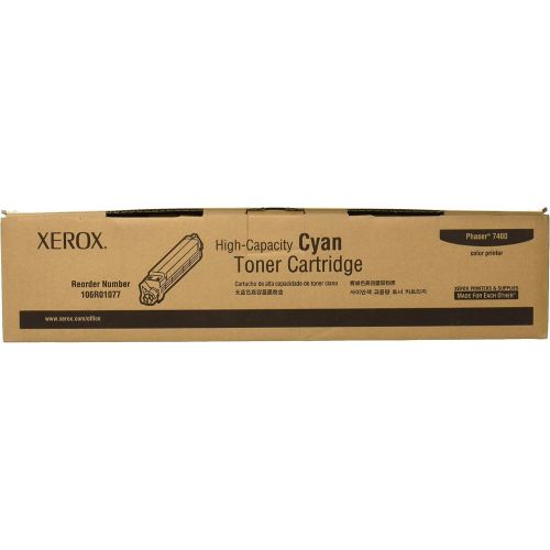  Genuine Xerox Cyan High Capacity Toner Cartridge for the Phaser 7400, 106R01077