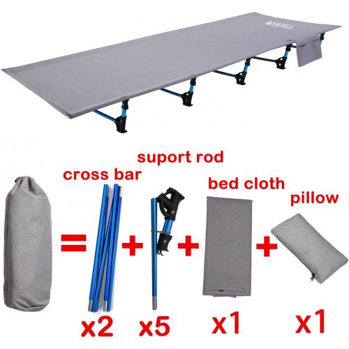  YAHILL Ultralight Folding Camping Cot Sleeping Collapsible Portable Foldable Bed Aluminum Replacements for Tent Backpack, Adults Youth Outdoor Travel Hiking Fishing Hunting