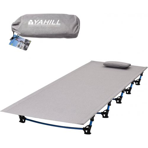  YAHILL Ultralight Folding Camping Cot Sleeping Collapsible Portable Foldable Bed Aluminum Replacements for Tent Backpack, Adults Youth Outdoor Travel Hiking Fishing Hunting