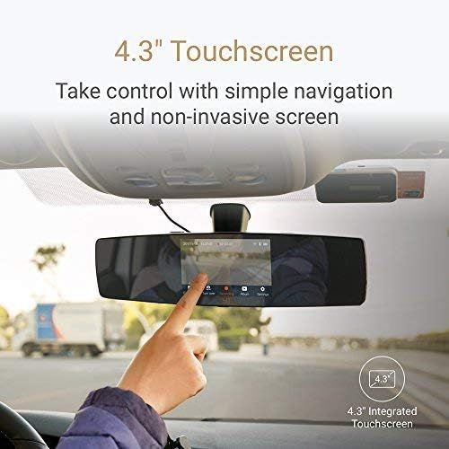  [아마존베스트]YI Mirror Dash Cam, Dual Dashboard Camera Recorder with Touch Screen, Mobile APP, Front Rear View HD Camera, G Sensor, Reverse Monitor, Loop Recording