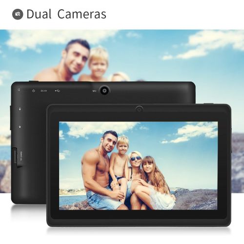  [아마존 핫딜] [아마존핫딜]YUNTAB Google Tablet 7 Zoll Q88 Android 4.4 Tablet PC Quad-core Allwinner A33 HD 1024x600 8GB 1.5GHz 512MB Dual Kamera Google Play Vorinstalliert,WLAN,3D, Bluetooth- schwarz