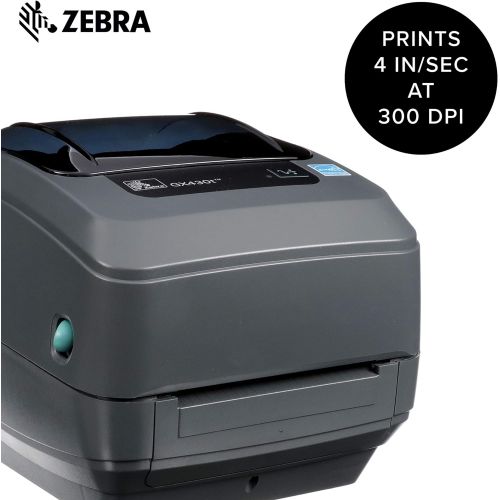  [아마존베스트]Zebra - GX430t Thermal Transfer Desktop Printer for Labels, Receipts, Barcodes, Tags, and Wrist Bands - Print Width of 4 in - USB, Serial, and Parallel Port Connectivity